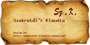 Szekretár Klaudia névjegykártya