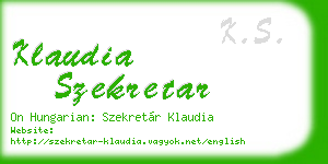 klaudia szekretar business card